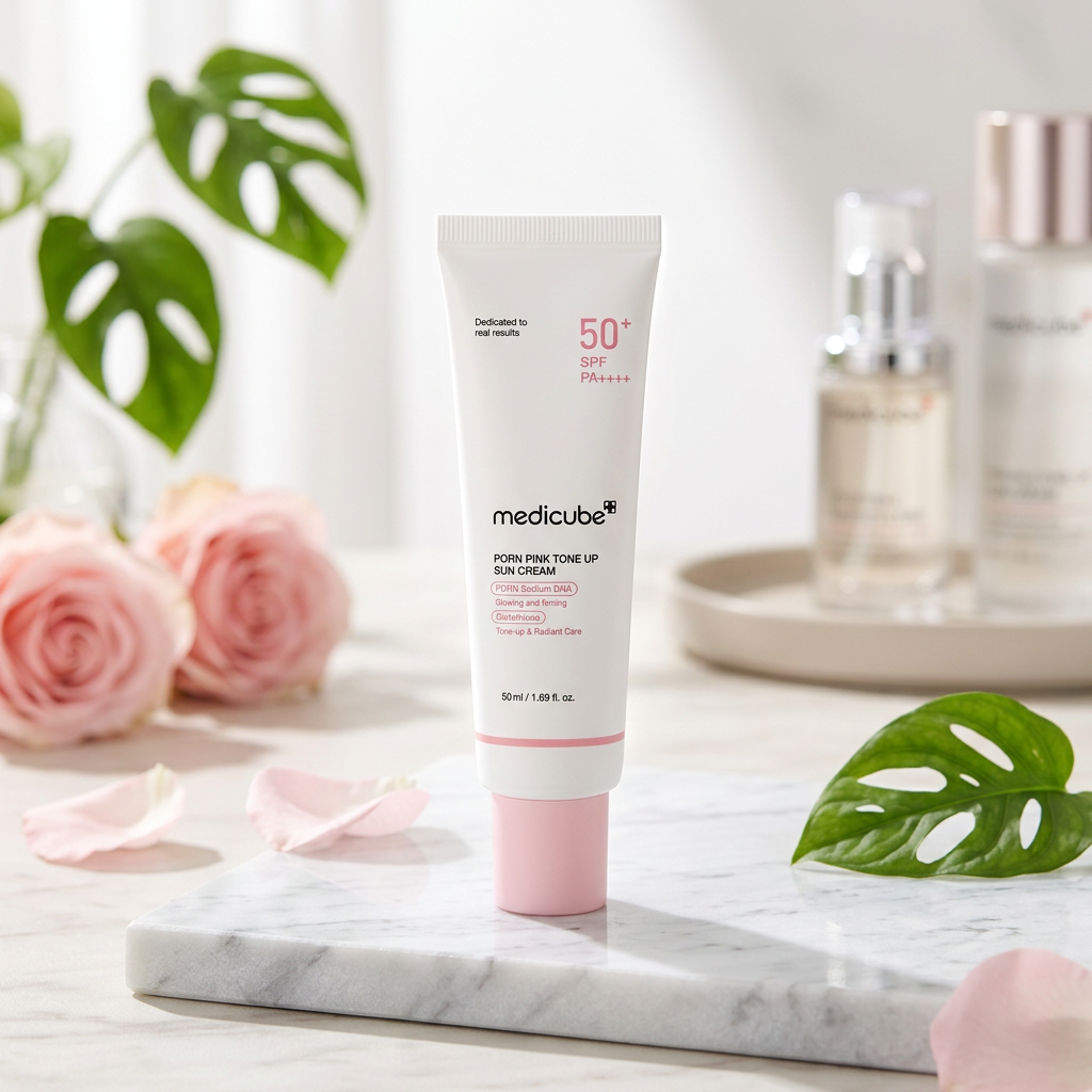 MEDICUBE PDRN CRÈME SOLAIRE ROSE UNIFIANTE SPF 50+ PA ++++ 50 ML